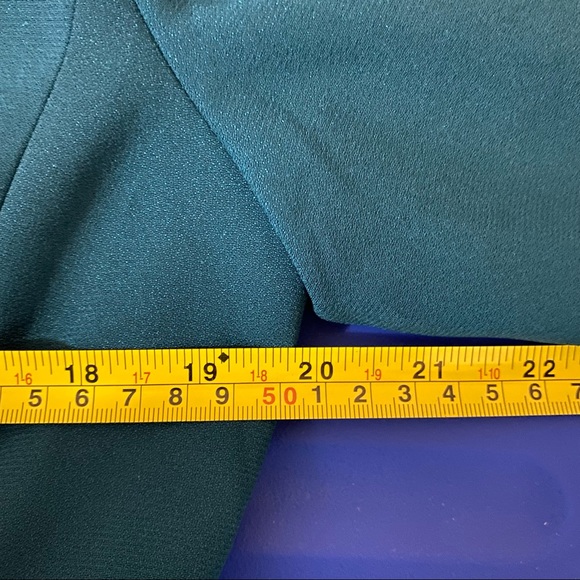 Vintage Daymor Couture teal blazer jacket silk sleeve cuffs size 10 EUC - Picture 2 of 5